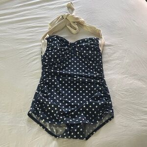 GUC Girlhowdy Polka Dot Halter One Piece Swimsuit w/ skirt overlay design 🌙 🌙